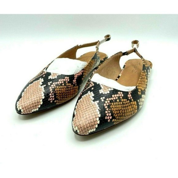 Madewell Women's Margo Snakeskin Flat Shoes Sandal NEW - Picture 9 of 10